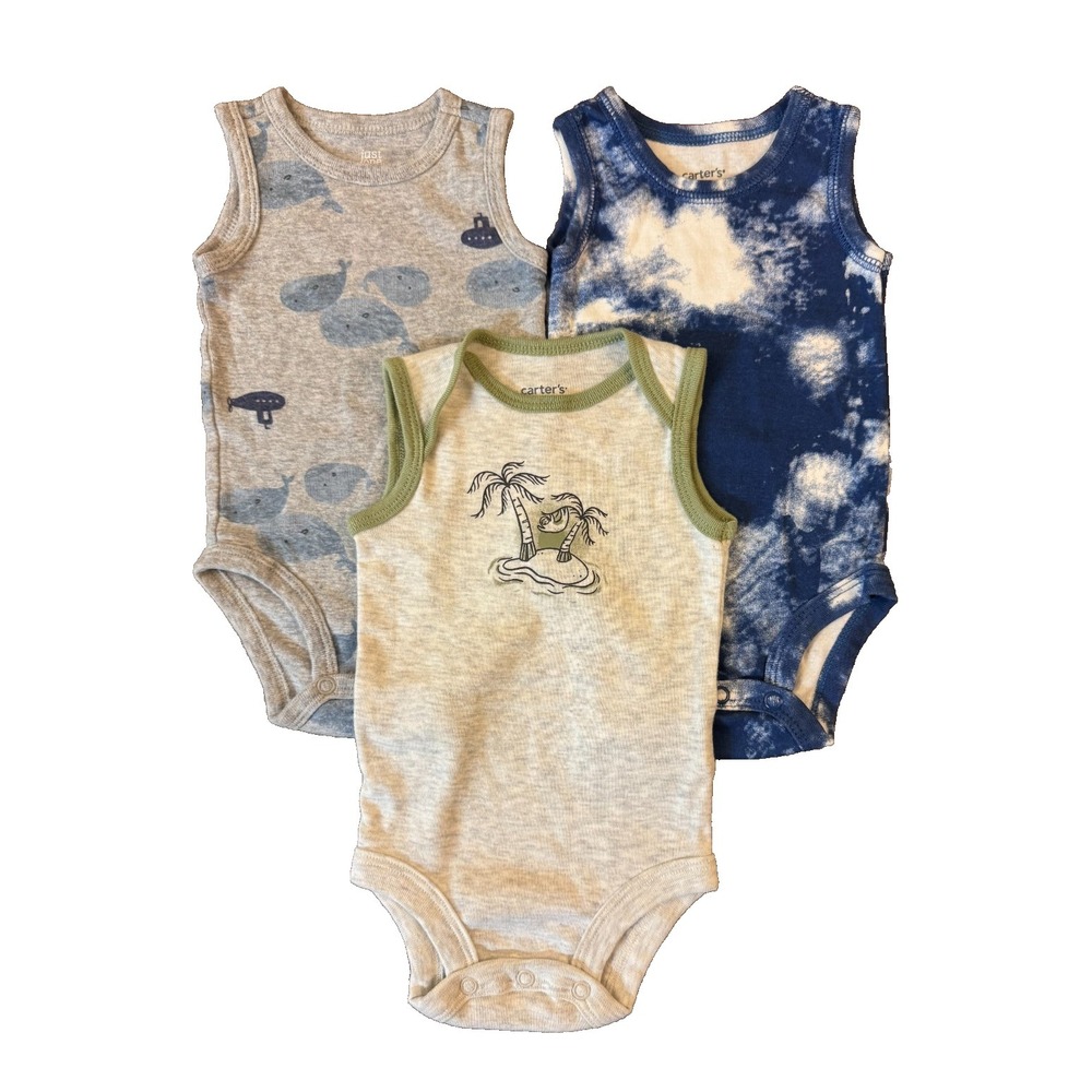 Carters Baby Boy Rompers 3 Months Outfit Clothes Summer Lot Sleeveless Bodysuits